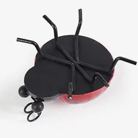 Mini Metal Ladybug Beetle Fence Hanger Wall Hanging Ornament Statue Outdoor Patio Garden Figurine Sculpture For Home Decor 6