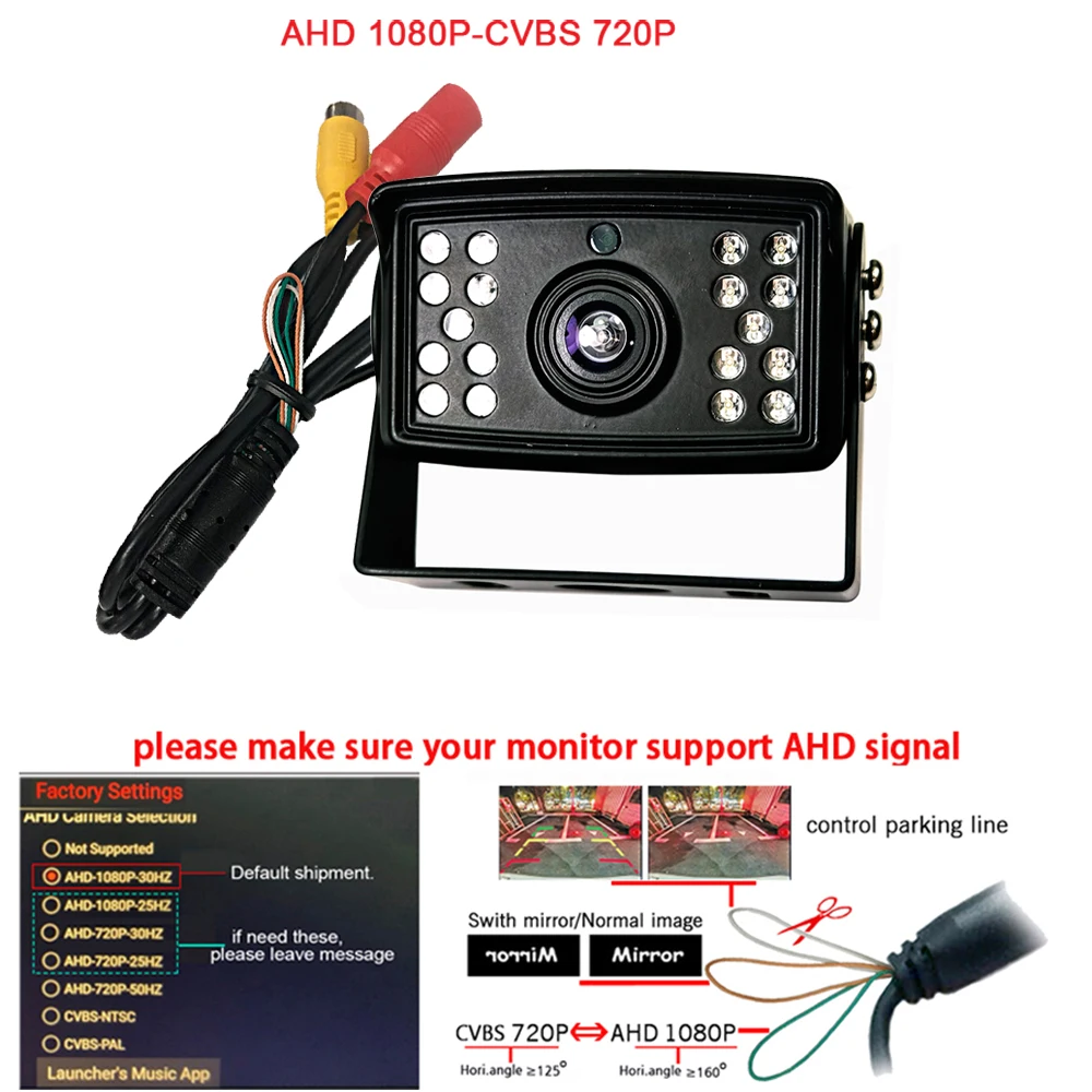 AHD 1920*1080P Car Backup Front Camera for BUS Truck RV Vans pickup 18