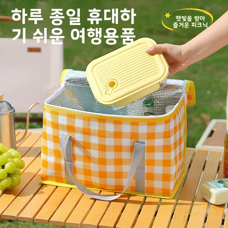 야외 피크닉 바구니 대용량 캠핑 보온 가방 두꺼운 방수 식품 냉장 보관 가방 피크닉 정리함