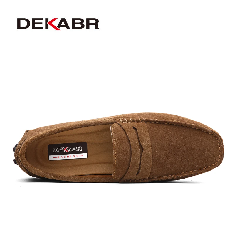 DEKABR 남성용 소프트 로퍼 모카신, 고품질 가죽 신발, 따뜻한 플랫 드라이빙 슈즈, 라지 사이즈 49, 봄 가을