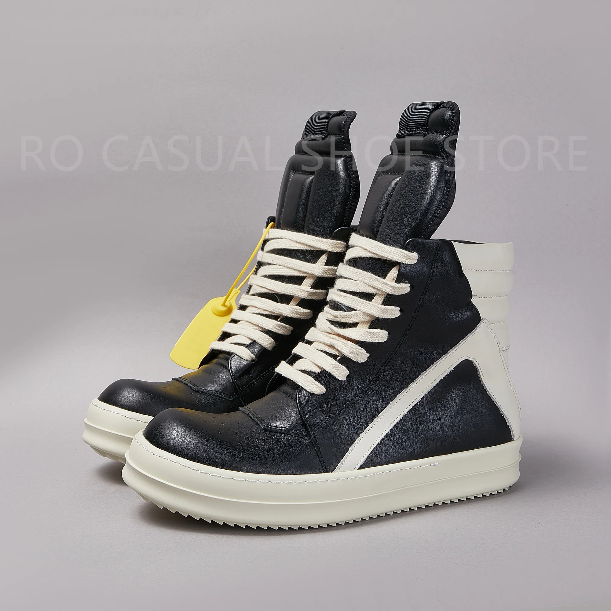 Ricks Genious Black Leather High Top Geobasket Owens Quality