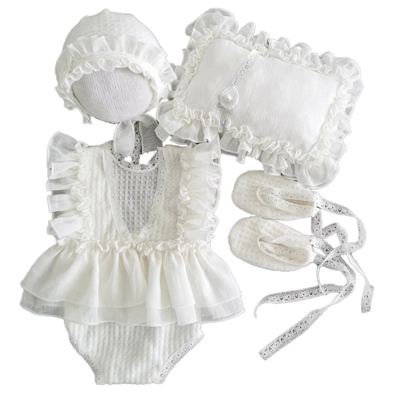Doccia Neonato Accessori Per Neonata Costume Fotografico Set Di Fasce Per Neonato Pagliaccetto In Pizzo Abi Femminili Abo Fotografico Ropa Bebes Outf Set Fotografico Bambini - Foto 3