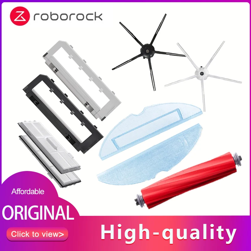 

Original Roborock S7 Accessories HEPA Filter Detachable Rubber Main Brush/Cover Mop Cloth Side Brush For G10 Parts