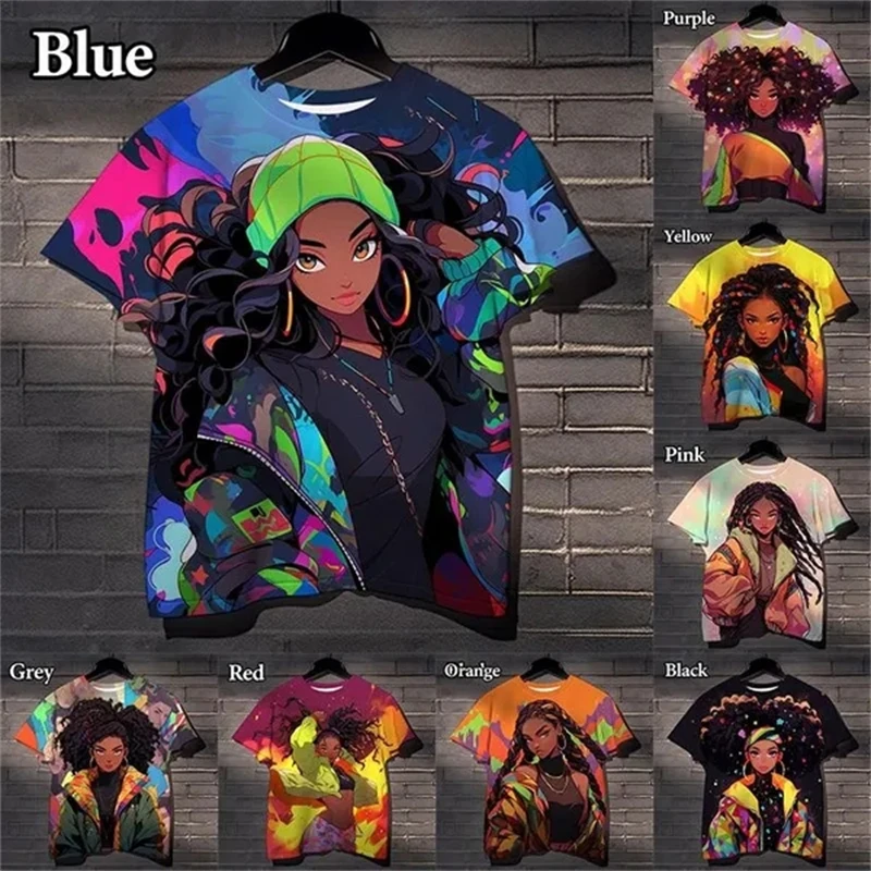 

Африканская американская 3D печать модная черная Женская графическая футболка для мужчин и женщин крутая забавная футболка с круглым вырезом