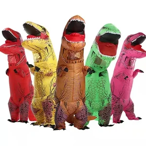 Тираннозавр Рекс надувной костюм талисман аниме Хэллоуин искусственный косплей костюм забавный динозавр мультфильм костюм для взрослых детей