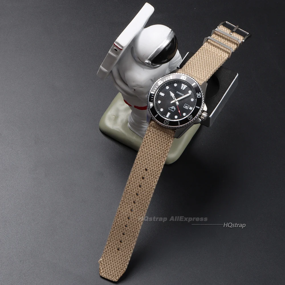 Universal Quick Release Black Nylon Canvas Cotton Strap - Soft Sport Wristband