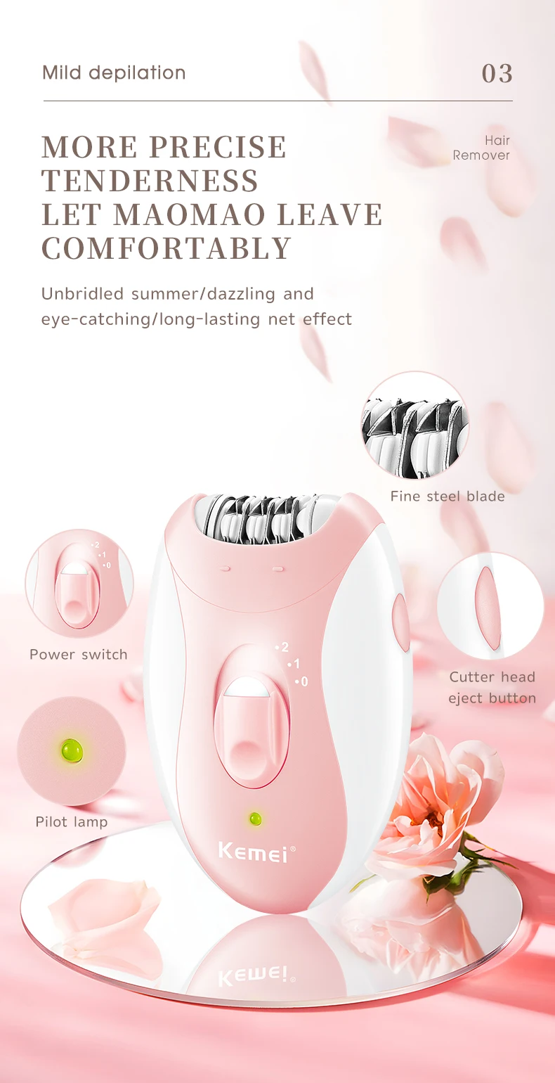 Kemei Elektrischer Epilierer Für Damen Und Herren Zur Haarentfernung_voghion.com