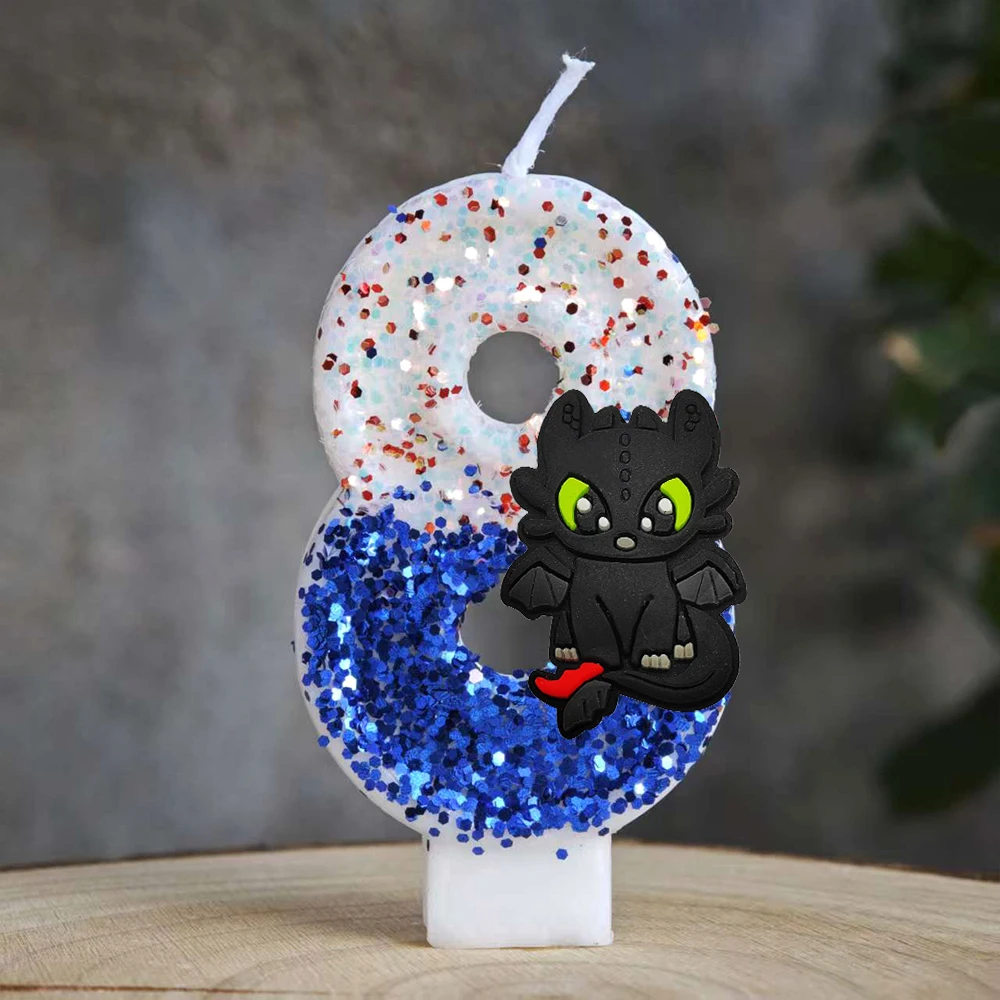 How To Train Your Dragon Themenkerze Nummer 0-9 Kerzendekoration Zahnlos Geburtstagstorten-Topper Babyparty-Dekoration Geschenk – Detail 9