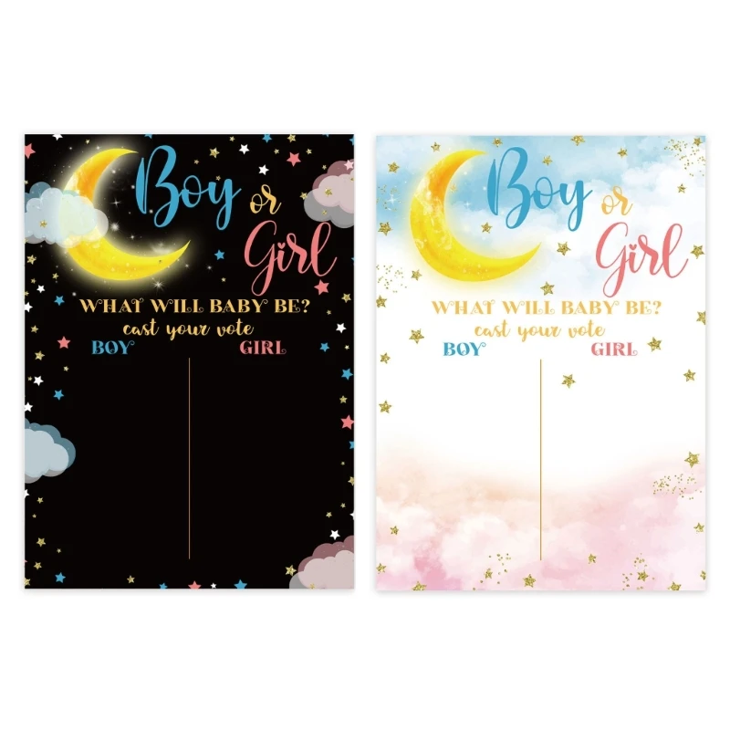 H55E Gender Reveal Decorations Poster Con Star Girl O Boy Voting Stickers Per Baby Reveal Games Baby Shower Party Supplies