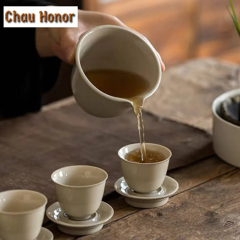 200ml Japanese Plant Ash Glaze Fair Cup Ceramic Household Tea Dispenser Uniform Cup Teasea Coarse Tea Ceremony Customized Gift