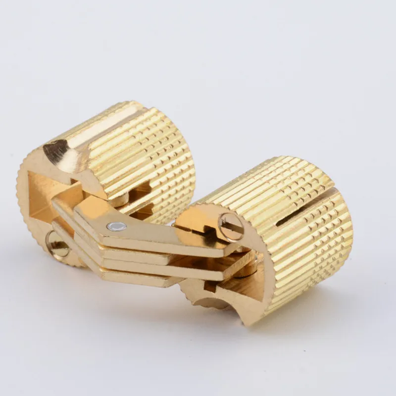 Cabinet hinges 2pcs copper barrel cylindrical hidden brass for furniture hardware