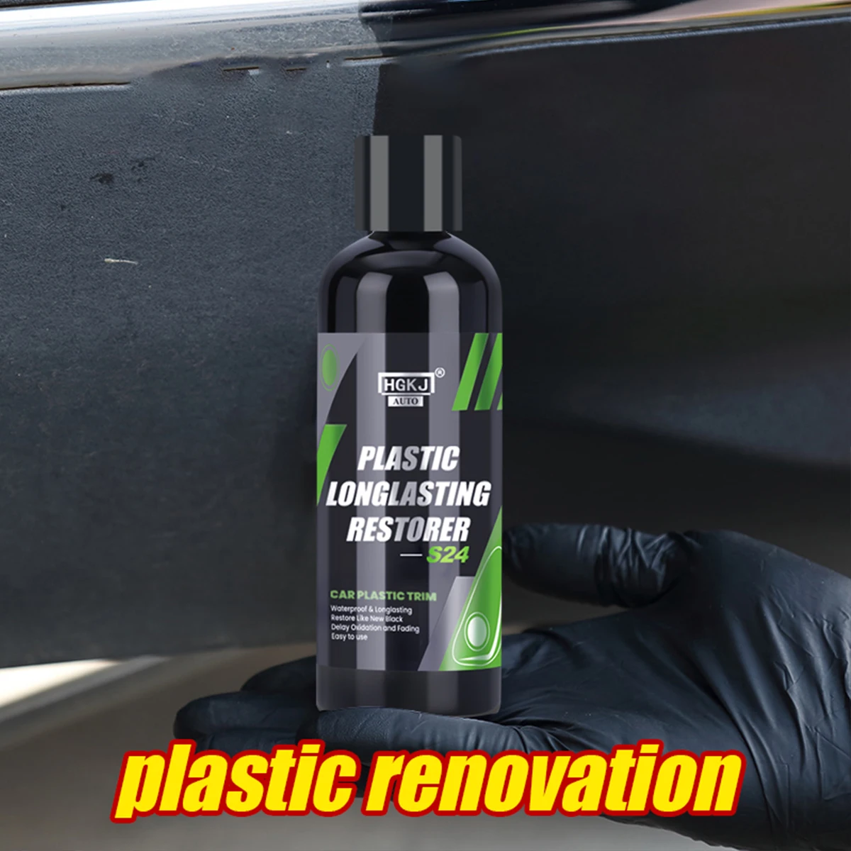 S24PlasticRestoreExteriorPlasticRenovatorSprayBlackShineSeal