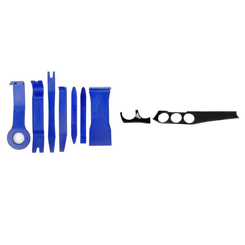 

7Pcs Car Radio Removal Tools Set With 2Pcs Car Dashboard Center Console Air Condition Panel Decoration