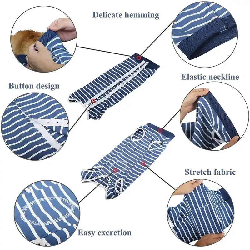 Breathable Pet Sterilization Suit Dog Surgery Recovery Clothes for Small Large Dogs Anti-Licking Puppy Cats Vest Bulldog Costume