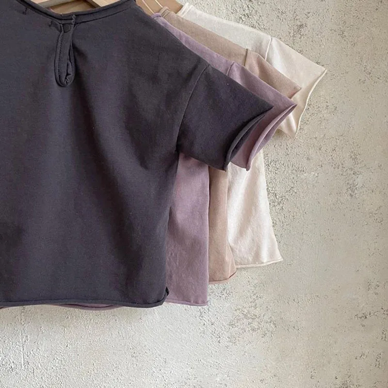Summer Infant Baby Boys Girl Tee Soft Breathable Cotton Cozy Toddler White/black/brown T-Shirt Short Sleeve Kids Tops