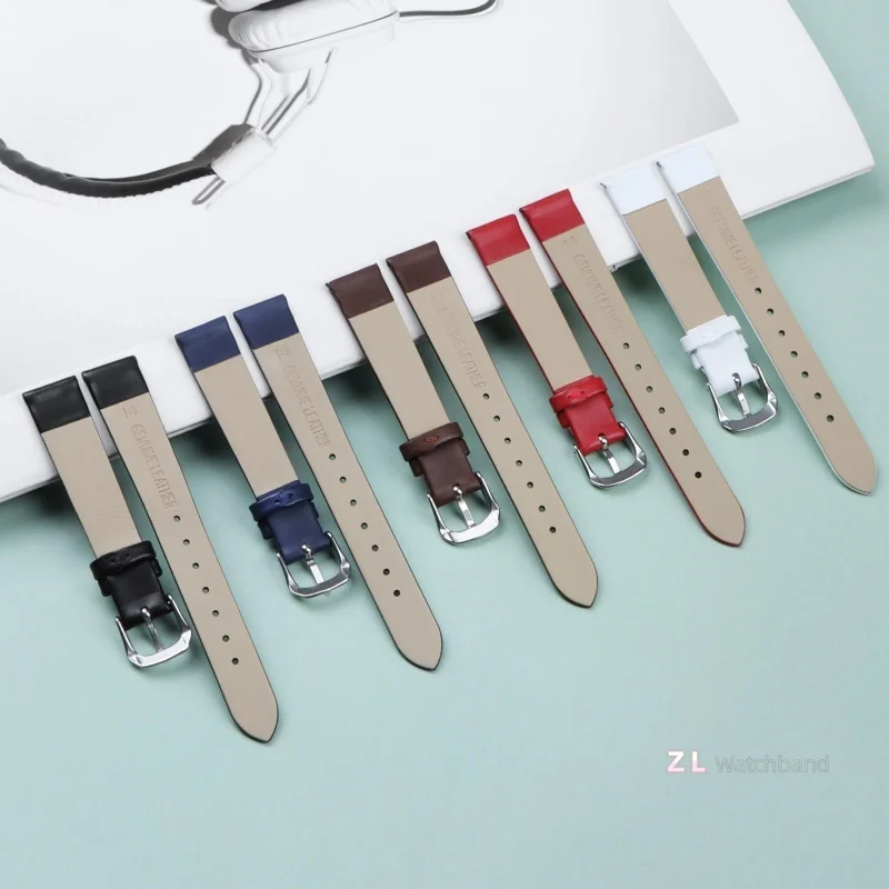Elegant Retro Genuine Leather Watch Strap - Women's Small Size Variety