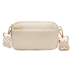 Elegant Solid Color PU Crossbody Shoulder Bag with Phone Wallet (White)