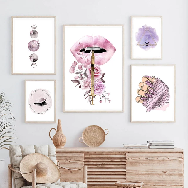 Designer Lips Canvas Wall Art 