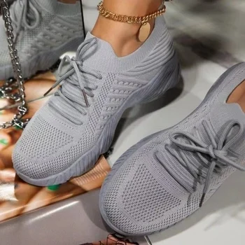 Women Sneaker Casual Shoes Breathable Mesh Lace-up Sneakers Ladies Platform Vulcanized Shoes Women Shoes Zapatillas Mujer 1