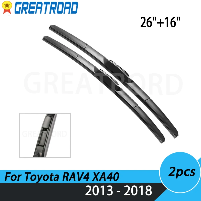 

Wiper Front Hybrid Wiper Blades For Toyota RAV4 XA40 2013 - 2018 2017 2016 Windshield Windscreen Front Window 26"+16"