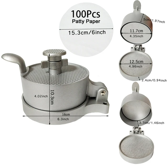 Alumínium Ötvözet Hamburger Húsprés Eszköz Patty Készítői Húsburger Készítő Penész-Minőségű Műanyag Sajtó - Image 6