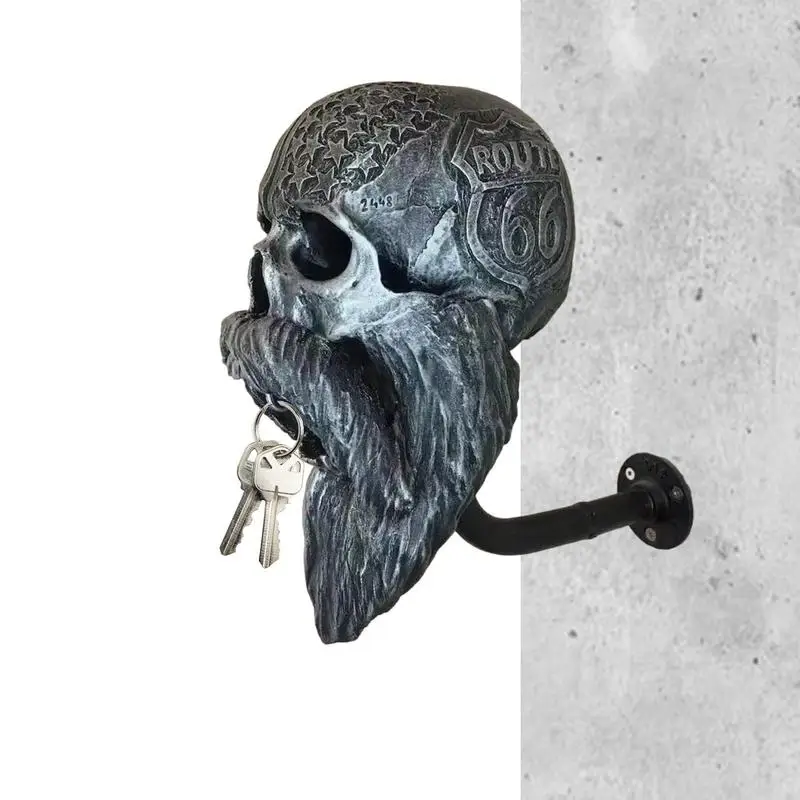 

Настенный держатель в виде черепа, съемная поделка из смолы, вешалка для шлема с черепом для мотоциклистов, украшение для дома