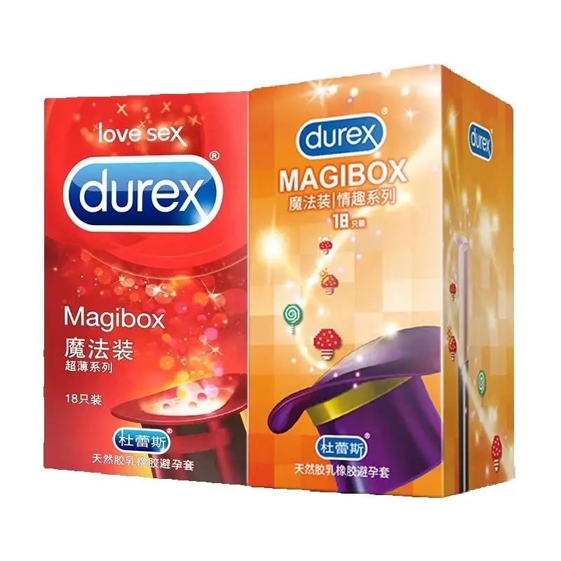 Durex 18pcs Condoms Ice Fire Mixed 4 Style Large Particle Sex Toys Thread Penis Sleeve Condom Delay Ejaculation Adult Products 1
