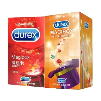 Durex 18pcs Condoms Ice Fire Mixed 4 Style Large Particle Sex Toys Thread Penis Sleeve Condom Delay Ejaculation Adult Products 1