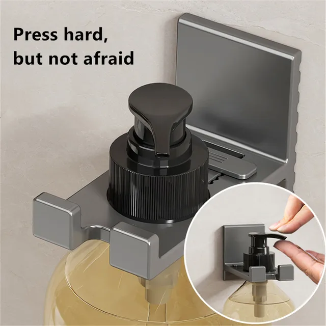 Állítható Sampon Palack Tartó Falra Szerelt Ingyenes Lyukasztó Univerzális Tusfürdő -Palack Állvány Kézi Szappan Adagoló - Image 5