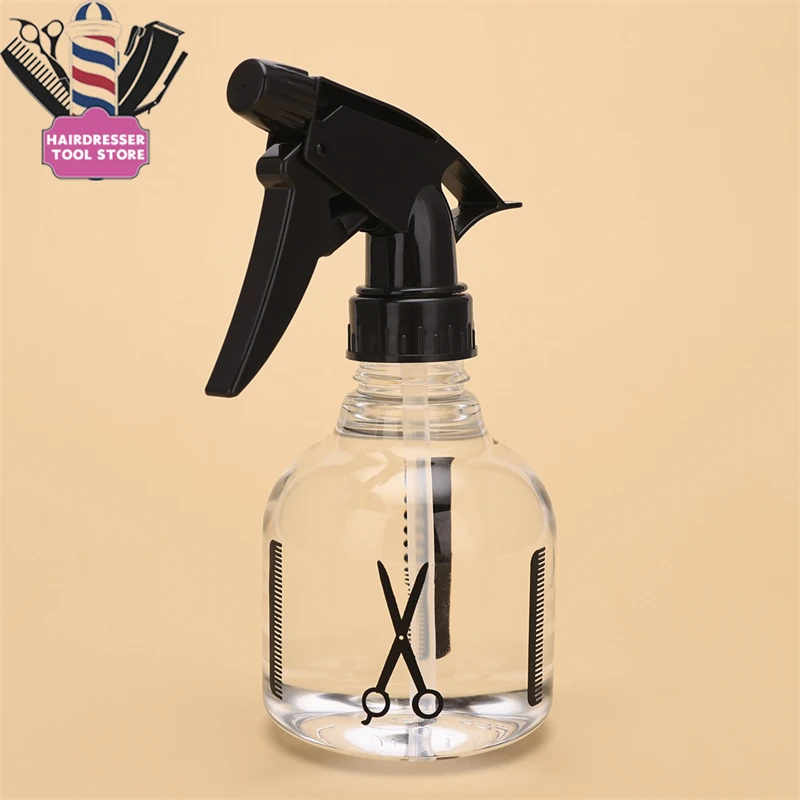 Plastic Reusable Hair Salon Spray Bottle Black Sprinkler Dispenser Transparent Continuous Superfine Spray Bottle Hair Salon Tool