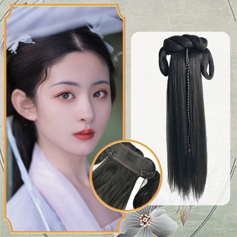 

Hanfu Wig Full-Head Ancient Style One-Piece Lazy Bun Headwear for Women