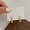Boucles d'oreilles Vintage CC Design pour femmes, mode coréenne, croix X, Zircon, bijoux de fiançailles, cadeaux, vente en gros