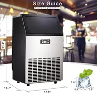 Ice Maker, 100Lbs/Day, Stainless Steel Ice Machine with 48 Lbs Capacity, Ideal for Restaurant, Bars, Home 2