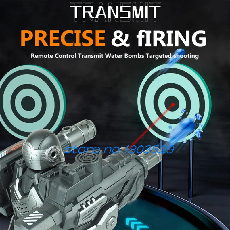 Multiplayer Battle 360° Rotate Remote Control Robot 2.4G 4WD 6 Life Infrared Induction Light Music Water Bomb RC Robot Kids Toy 4