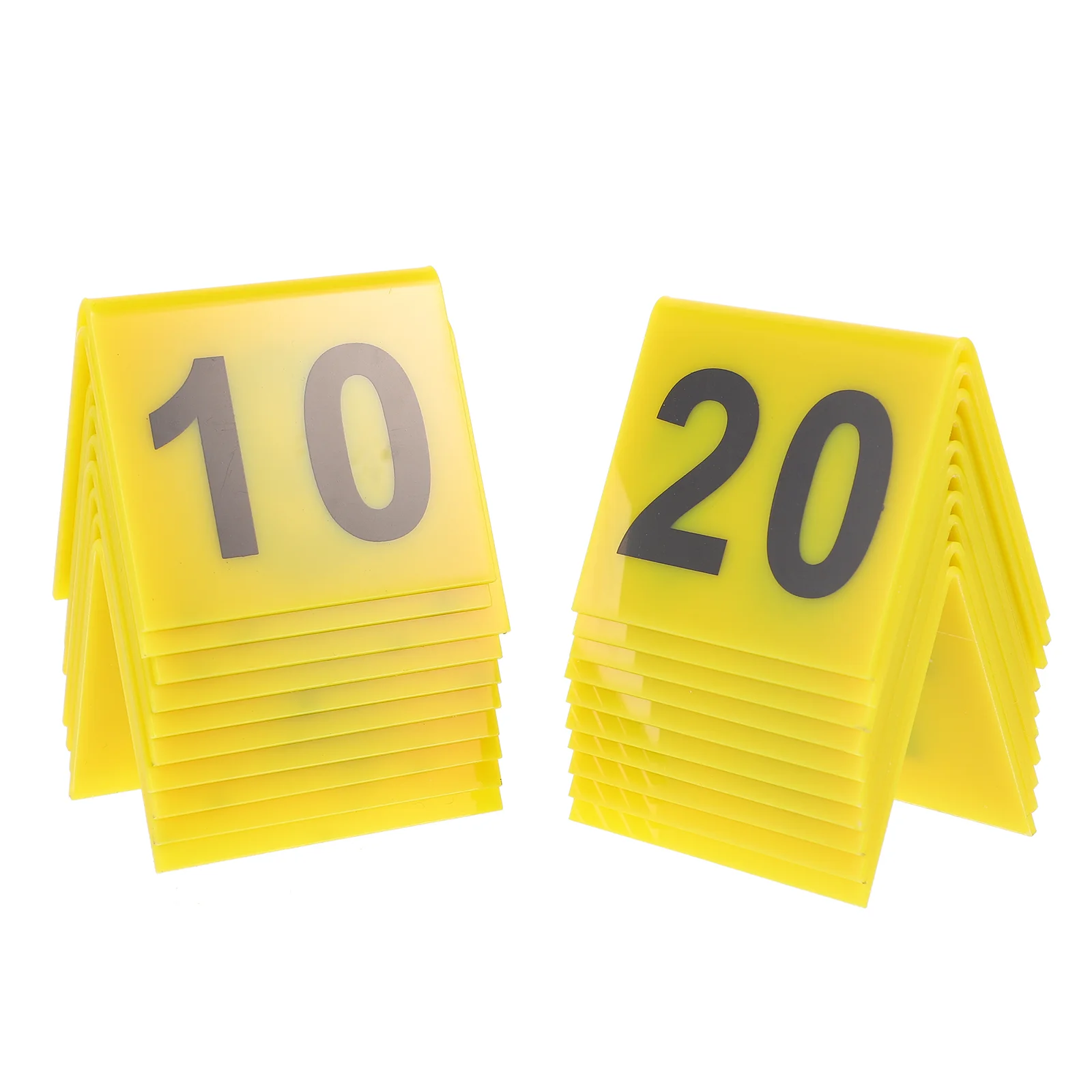 20 Pcs V Shaped Acrylic Table Numbers Restaurant Number Plates Evidence Marker Place Cards Reusable Game Supplies Floor Sign