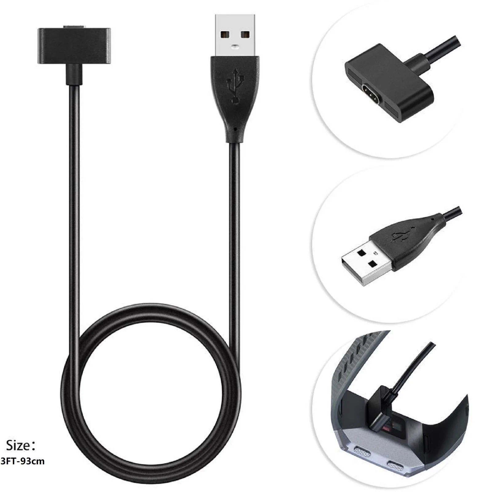 TICFOX Cavo di Ricarica USB Sostitutivo Compatibile con Fitbit Ionic