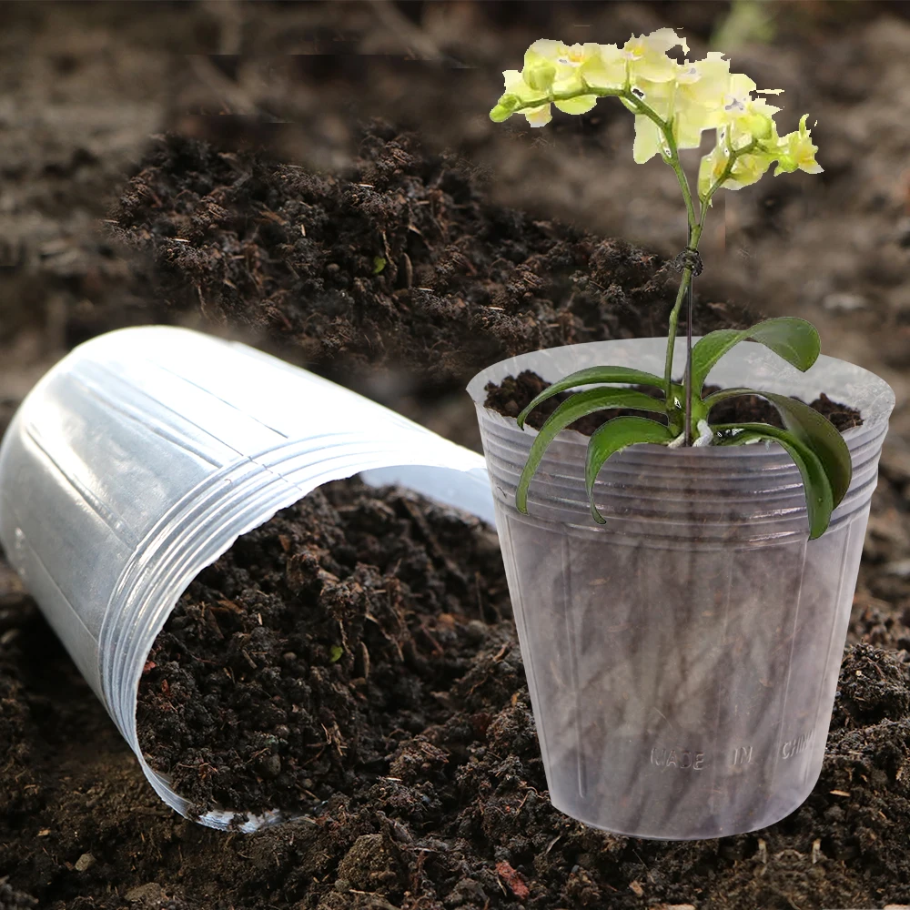 Nursery Pots 10PCS Reusable Transparency Orchid Plants Grow Nutrition Cups for Garden Flower Transplanting Propagation Container nursery pots,plant propagation pots,hydroponic plant pots