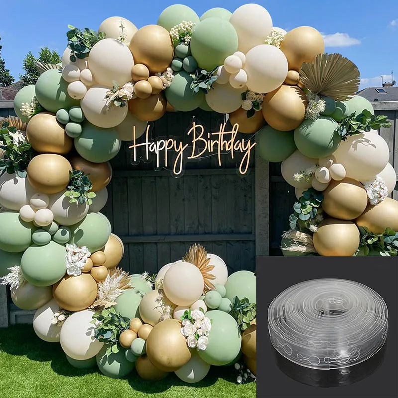 Balloon Accessories 5M Balloon Chain Ribbon Dot Single Hole DIY Wedding Birthday Arch Background Party Decor Supplies AliExpress