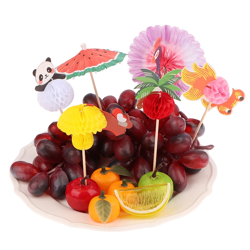 50 Stück verschiedene Ornament Papier Regenschirm Cocktail Sonnenschirme trinken Obst kuchen Topper dekorieren Geburtstags feier DIY Haushalts waren – Detail 6