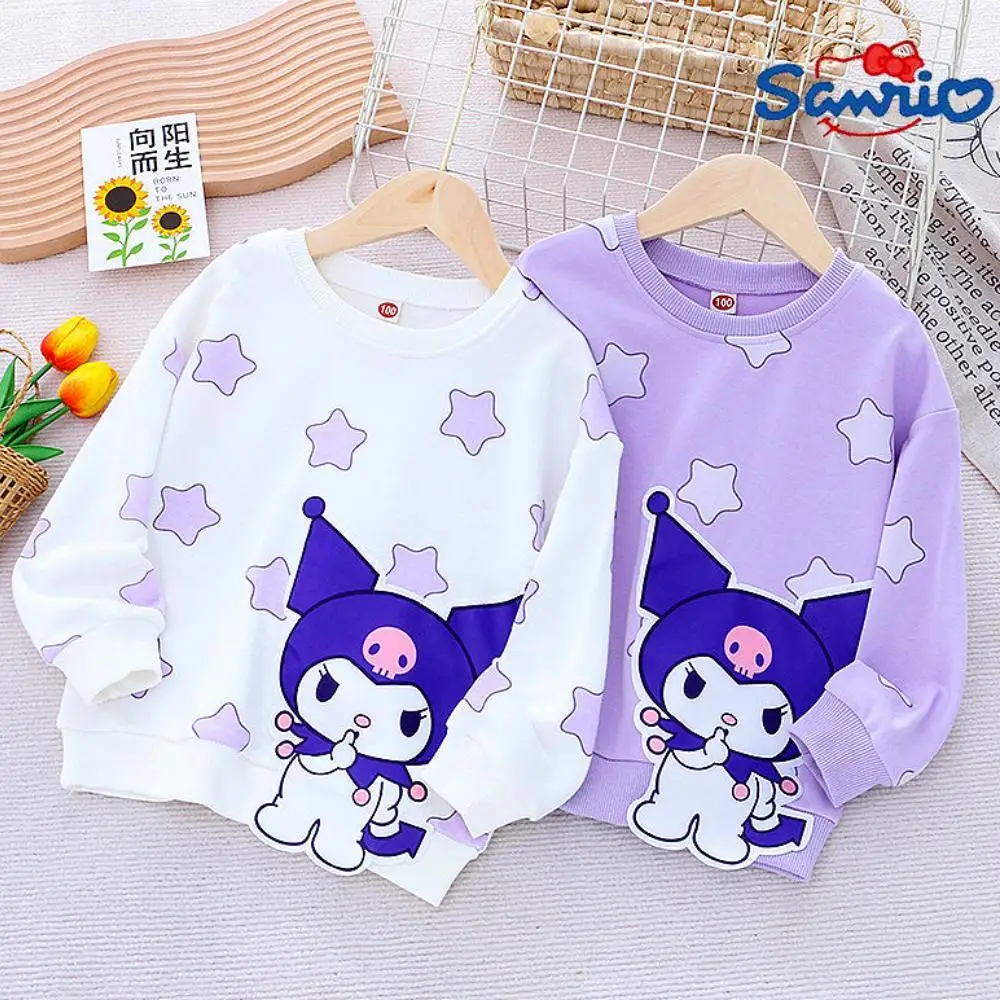 

Sanrio Children's Top New Girls' Kuromi Cinnamorol My Melody Sweater Round Neck Top Printed Outwear