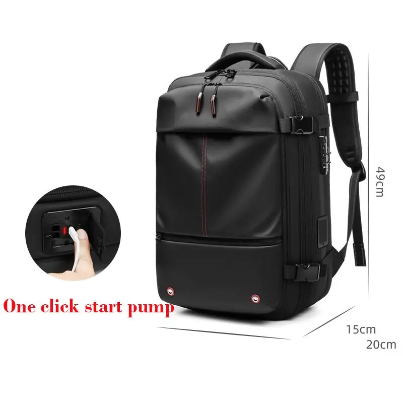 Mens Travel Backpack 17inch One Click Compression Vacuum Laptop