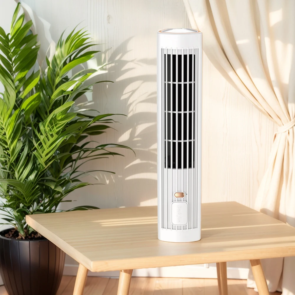 Description Picture 5 of itemElectric Table Fan 1200mAh Mini Vertical  Bladeless Tower Fan USB Rechargeable 3 Speed Bladeless Floor Air Cooler