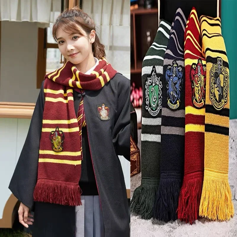 Harri Potter Series Gryffindor Children's Thick Scarf Magic School Shawl Warmth Winter Scarf Birthday and Christmas Couple Gift feather scarf scarf accessories knitting scarf