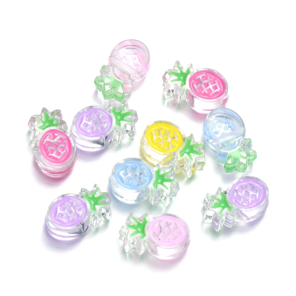 

Эмаль Ананас Фрукты Пластиковые акриловые ювелирные изделия Φ 30 шт. прозрачный стиль браслет ожерелье серьги Бисероплетение 24*15*9 мм