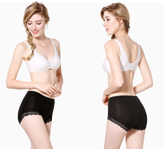 Ruffles Lace Underwear Woman High Waist Middle Aged Mother Spring Summer Modal Briefs Comfortable Panties Нижнее Бельё Женское