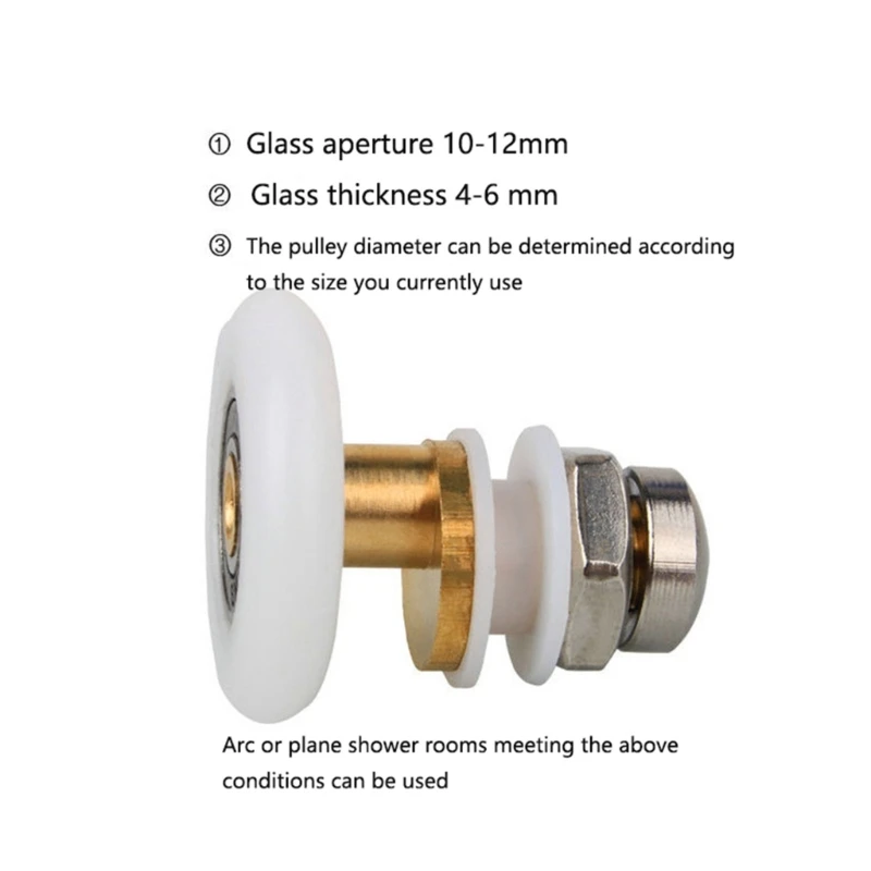 Sliding Door Rollers Mini Rubber Wheels Shower Door Wheels Sliding Glass Door Pulleys Replacement Bearing Rollers Runner Shower Room Cabins Swinging Pulley