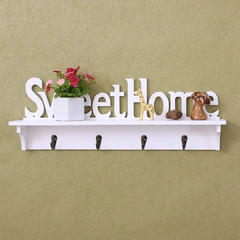 Sweet Home Wall Hooks Key Holder Storage Rack Shelf Kitchen Bathroom Organizer keys holder wall home key holder wall hook rack 4