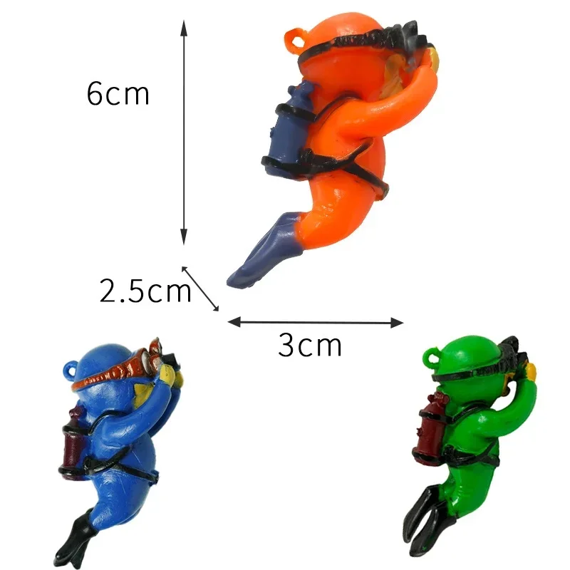 3Pcs Mini Cute Fish Tank Floating Ornaments Diver Figurines Aquarium Decorations Aquarium Fish Tank Ornaments