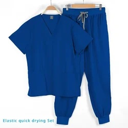 Premium Medical Scrubs Set - Professional Healthcare Workwear - XXL for80 - 90kg (Royal Blue)