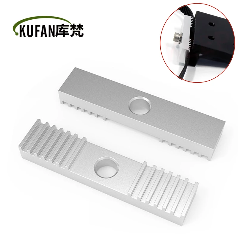 1-10pcs Reprap DIY GT2 Timing Belt Fixing Piece Aluminum Alloy Tooth pitch 2mm Clamp Fixed Clip CNC 9*40mm For 3D Printer parts